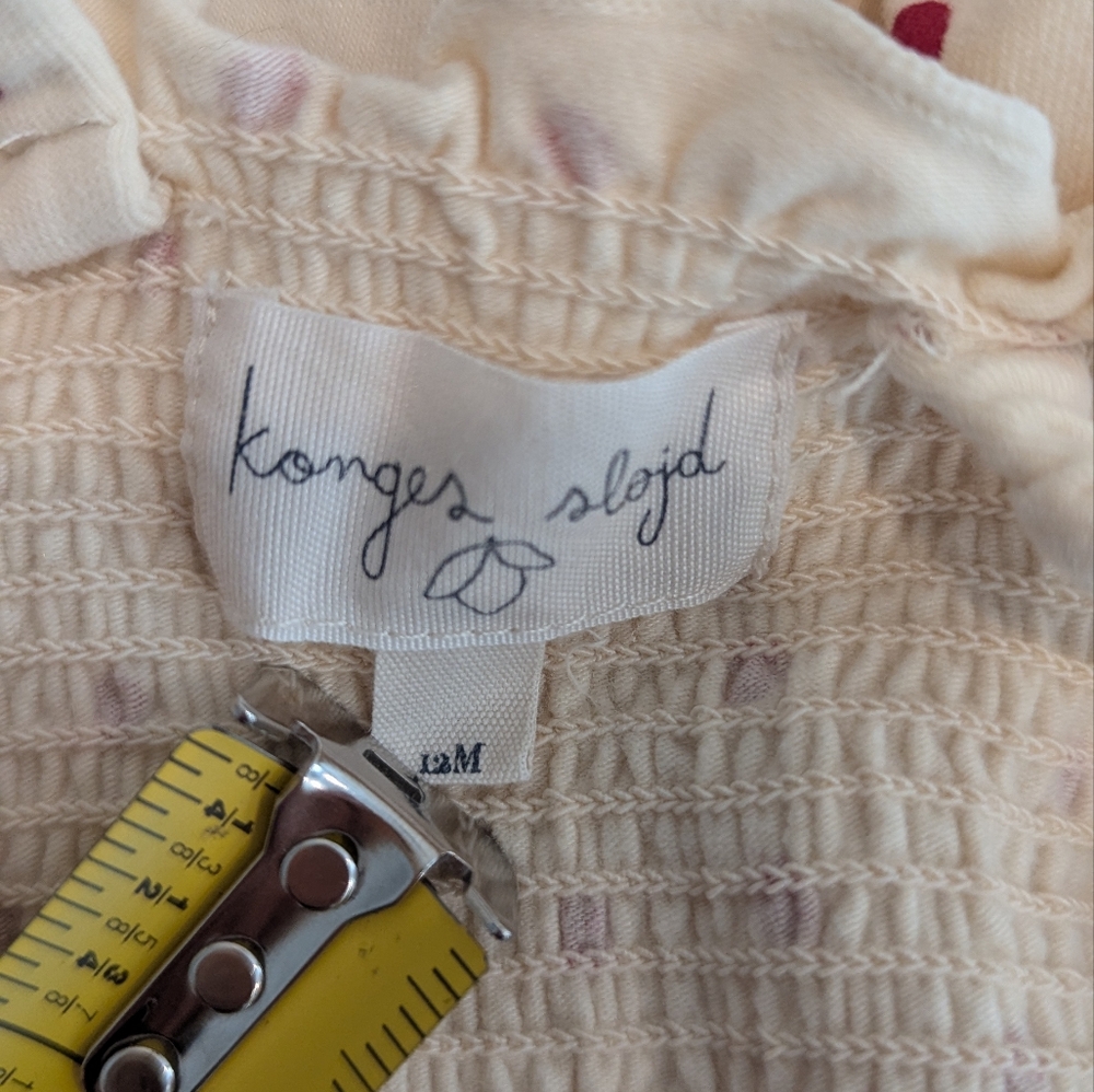 konges slojd Jumpsuit Baby Polkadot Scandinavian Cream Red 12M 18M - Picture 8 of 10